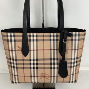 Burberry Small Haymarket Reversible Tote